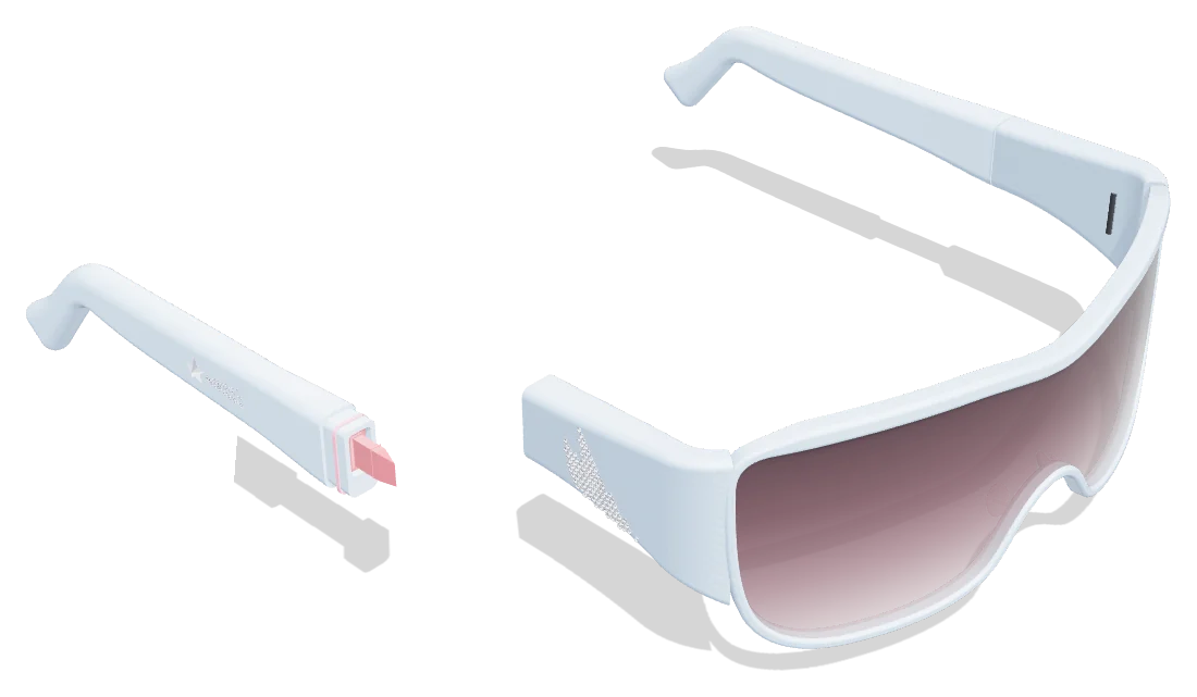 Sarafina Shades with the lip applicator detached from the temple